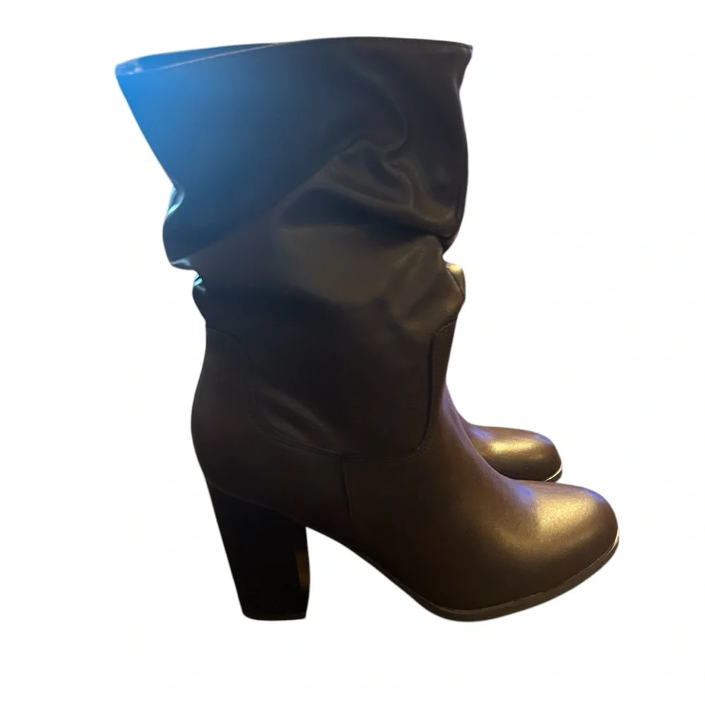 Style & Co. Womens Saraa Slouch Faux Leather Block Heel Mid-Calf Boots Size 11 - Picture 4 of 9